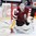 COLOGNE, GERMANY - MAY 13: Latvia's Elvis Merzlikins #30 attempts to make the save during preliminary round action against the U.S. at the 2017 IIHF Ice Hockey World Championship. (Photo by Andre Ringuette/HHOF-IIHF Images)

